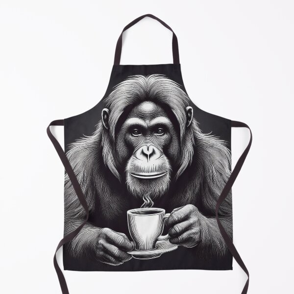 Item preview, funny orangutan drinking coffee designed and sold by Boxing Kangaroo Retail Company.