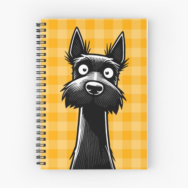 Item preview, Scottish Terrier Illustration On A Yellow & Yellow Gingham Plaid Background designed and sold by K9ish.