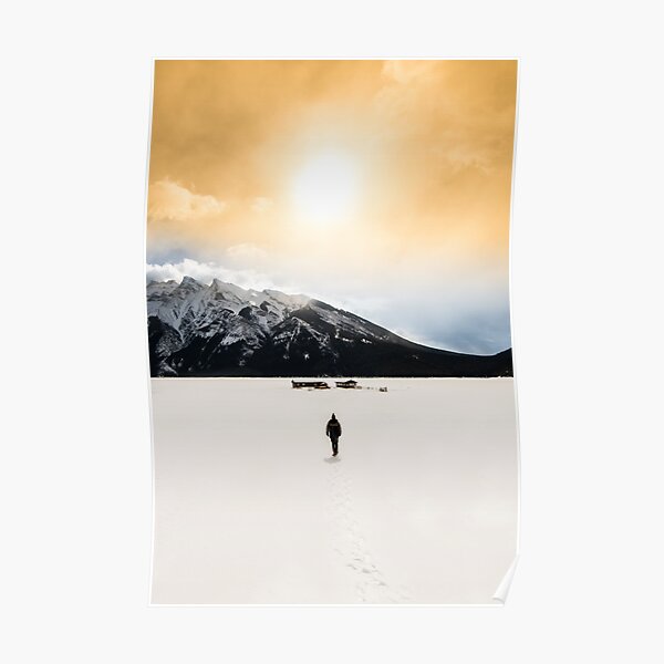 Walking on Frozen Lake Poster