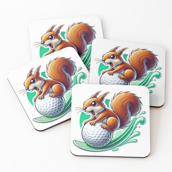 Item preview, Funny Squirrel Riding a Golf Ball – Playful Golf Lover Design designed and sold by PawtopiaDesigns.