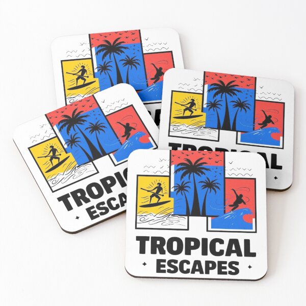 Item preview, "Vibrant Tropical Illustration with Whimsical Black Silhouettes – Exotic and Artistic Design" designed and sold by IINSPIRA.