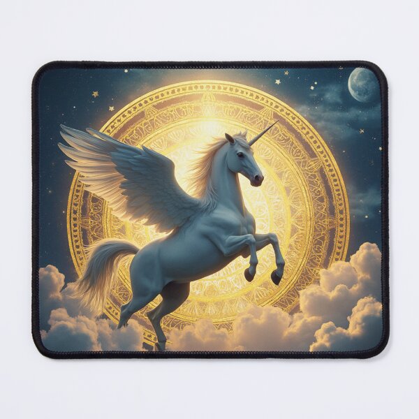 Item preview, Golden Mandala Sacred Heavenly White Pegasus designed and sold by Fantasy Horseys.
