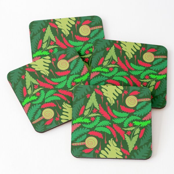 Item preview, Green leaf pattern red and green color Christmas theme  designed and sold by nickardi.