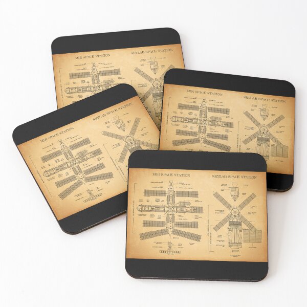 Item preview, Mir and Skylab Space Stations (Aged Parchment) designed and sold by BGALAXY.