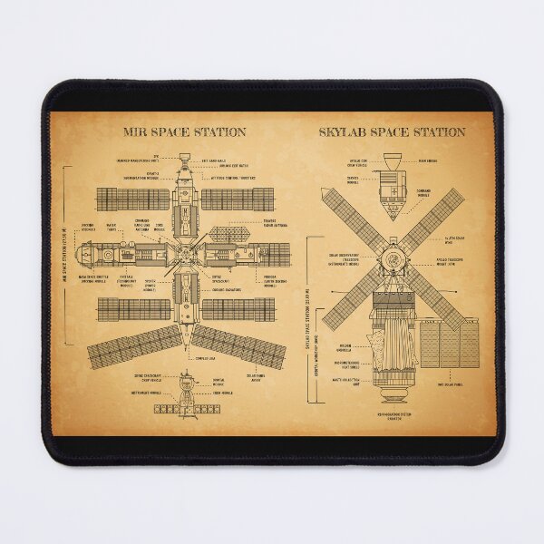 Item preview, Mir and Skylab Space Stations (Aged Parchment) designed and sold by BGALAXY.