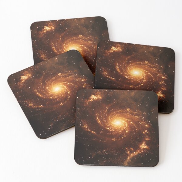 Item preview, Deep Space - Galaxy - Space - Glowing spiral galaxy with golden stars 02 designed and sold by SpecialtiesShop.