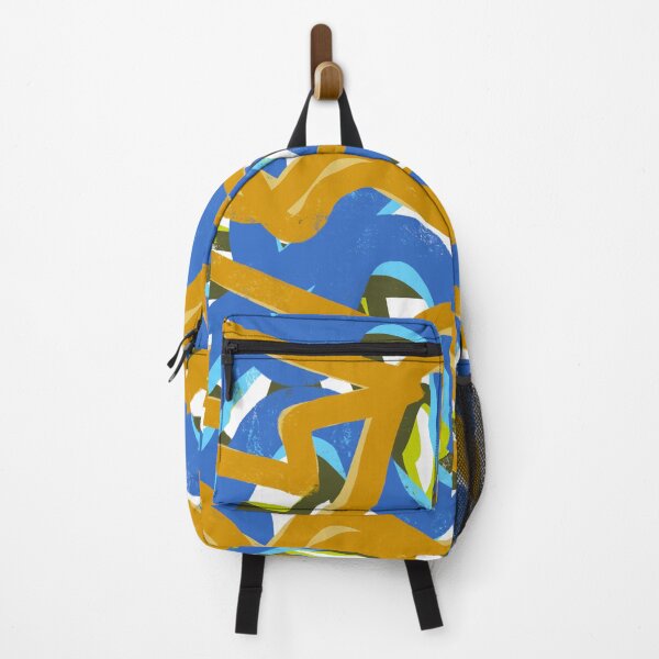 Item preview, Blue Gold Dress - Graffiti inspired minimal painting designed and sold by JashJhaveri.
