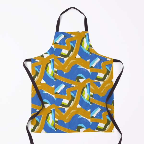 Item preview, Blue Gold Dress - Graffiti inspired minimal painting designed and sold by JashJhaveri.