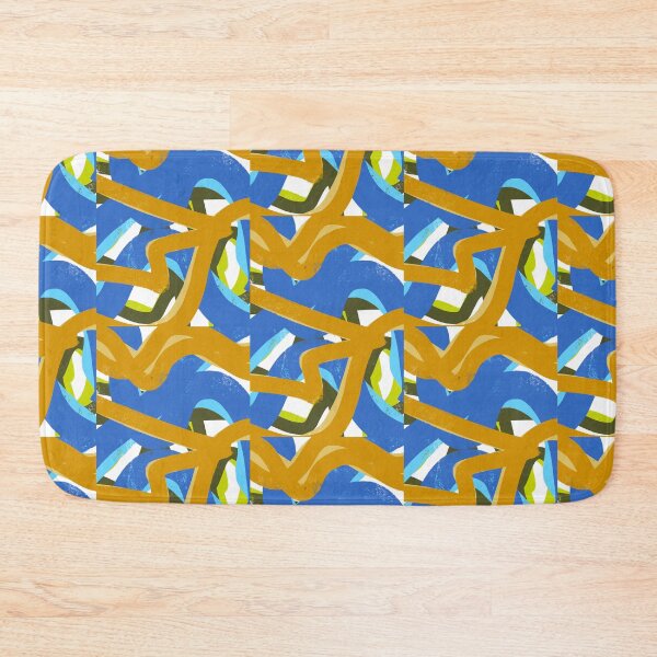 Item preview, Blue Gold Dress - Graffiti inspired minimal painting designed and sold by JashJhaveri.