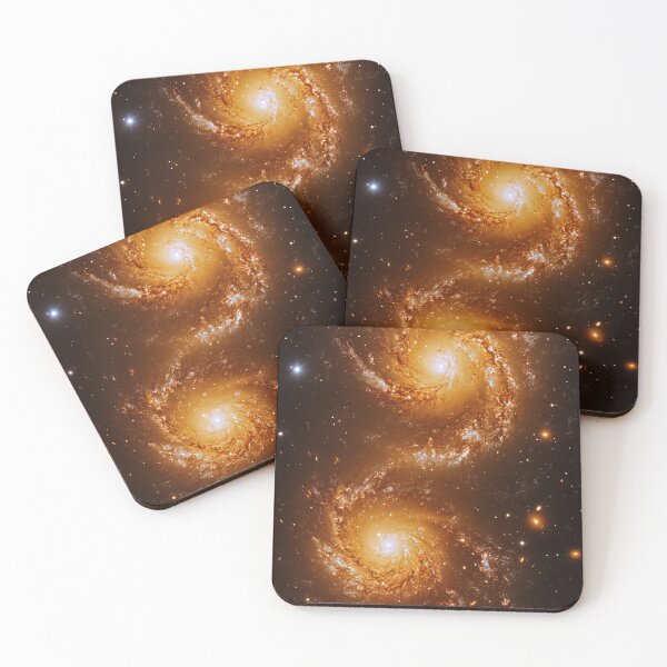 Item preview, Deep Space - Galaxy - Space - Glowing Double Spiral Galaxy with Golden Stars 03 designed and sold by SpecialtiesShop.