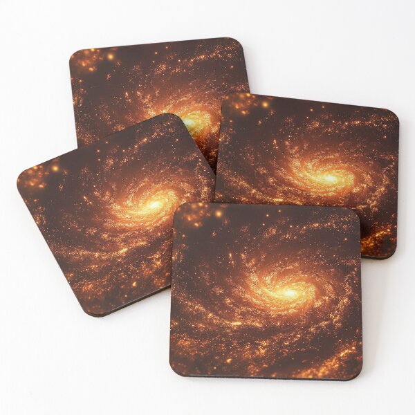 Item preview, Deep Space - Galaxy - Space - Glowing spiral galaxy with golden stars 04 designed and sold by SpecialtiesShop.