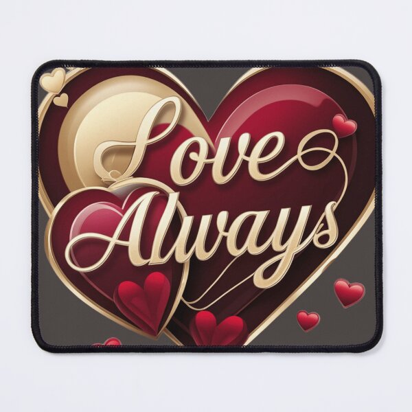 Item preview, Elegant Valentine's Day Gold and Red Heart Design - 'Love Always' Romantic Art designed and sold by Kawaii Planet Studio.