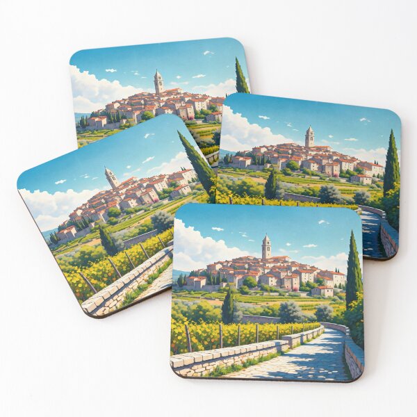 Item preview, Motovun, Croatia: Medieval Stone Buildings and Red-Tiled Rooftops designed and sold by LSVart.