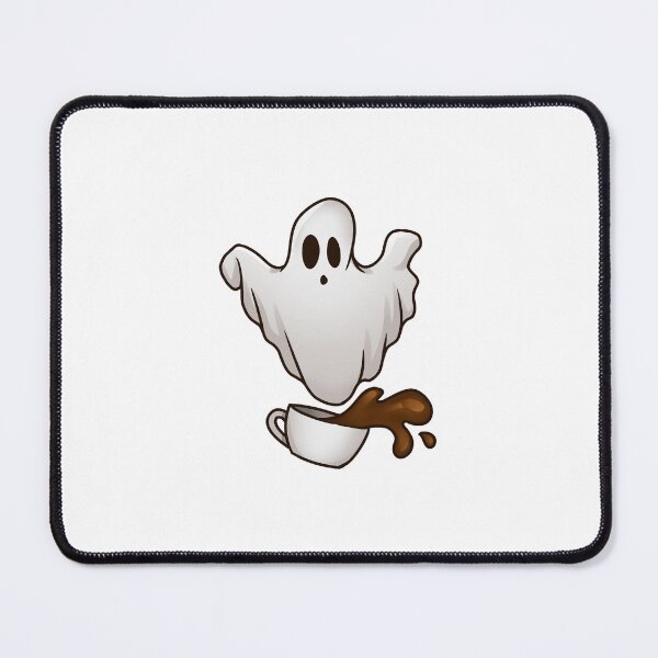 Item preview, White Ghost Spilling Cup of Coffee Sticker designed and sold by shockart-pl.