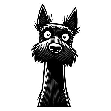 Artwork thumbnail, Scottish Terrier Dog Quirky & Playful Illustration by K9ish