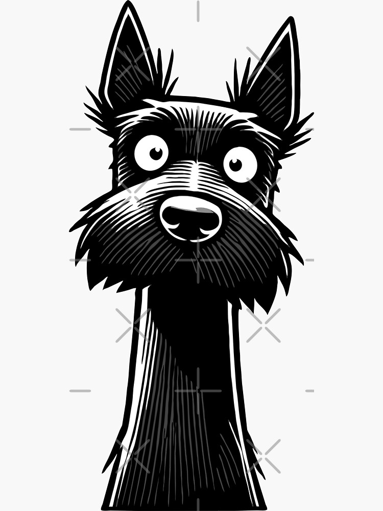 Thumbnail 3 of 3, Sticker, Scottish Terrier Dog Quirky & Playful Illustration designed and sold by K9ish.
