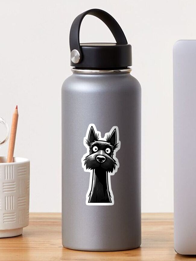 Thumbnail 1 of 3, Sticker, Scottish Terrier Dog Quirky & Playful Illustration designed and sold by K9ish.