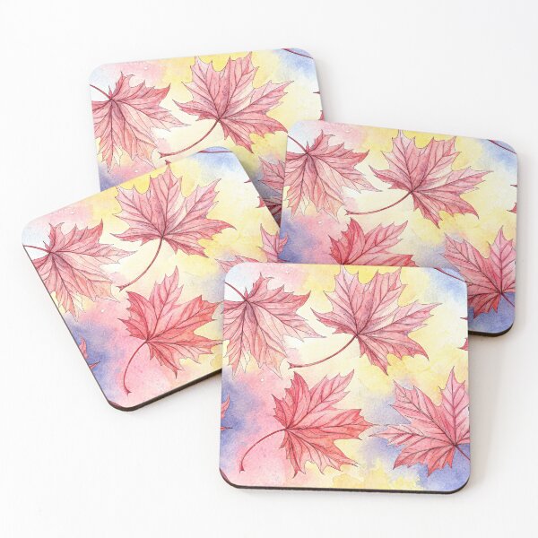 Item preview, Red and Brown Maple Leaves - Pastel Watercolor Design designed and sold by WinusYTS.