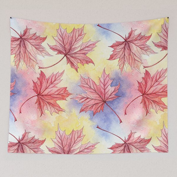 Item preview, Red and Brown Maple Leaves - Pastel Watercolor Design designed and sold by WinusYTS.