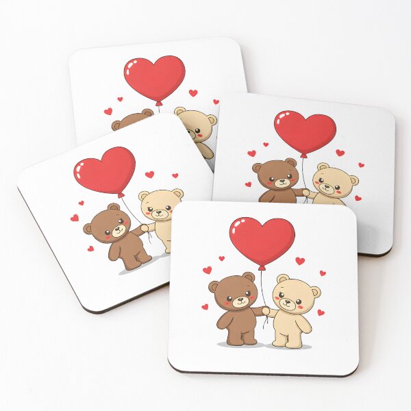 Item preview, Teddy Bear Couple Love Heart Balloon Cute Valentine's Day designed and sold by SewRed.
