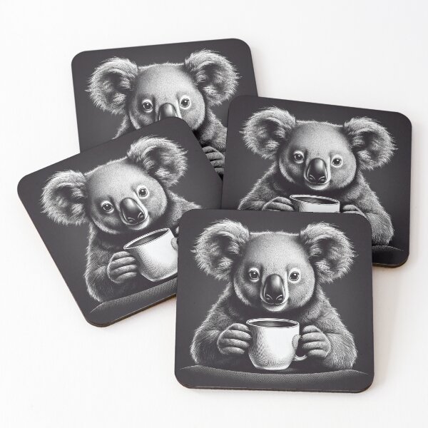 Item preview, funny koala drinking coffee designed and sold by Boxing Kangaroo Retail Company.