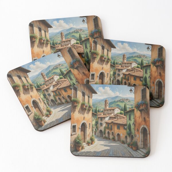 Item preview, San Lazzaro, Italy: Terracotta Roofs and Cobblestone Streets designed and sold by LSVart.