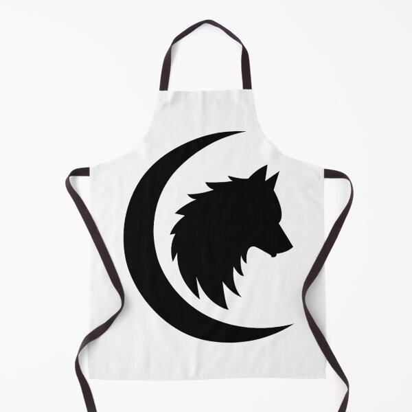Item preview, Black Silhouette Wolf Head with Moon Design designed and sold by AtonuHaque.