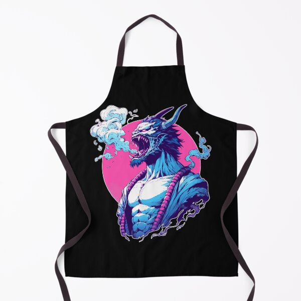 Item preview, Cool Oni Demon Samurai Ogre Pink Blue designed and sold by TomFrontierArt.