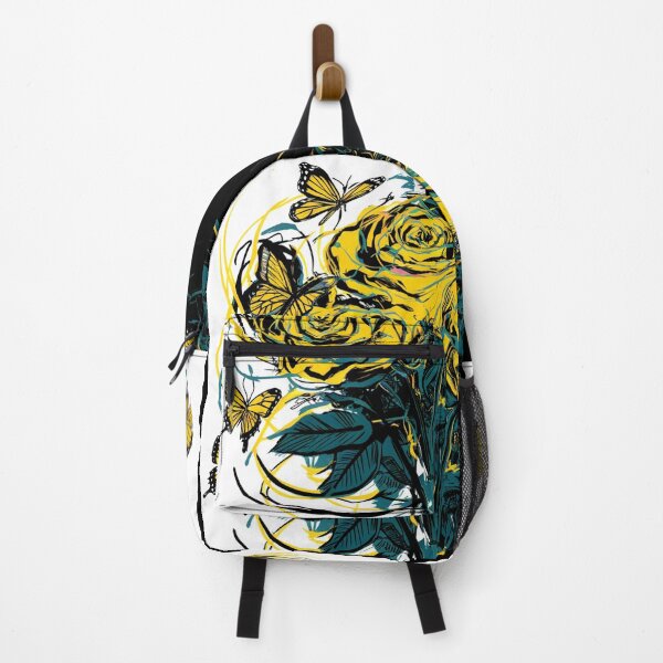 Item preview, Yellow Rose Bliss with Butterfly Charm – Nature-Inspired Art for the Bold at Heart designed and sold by WildStroke.