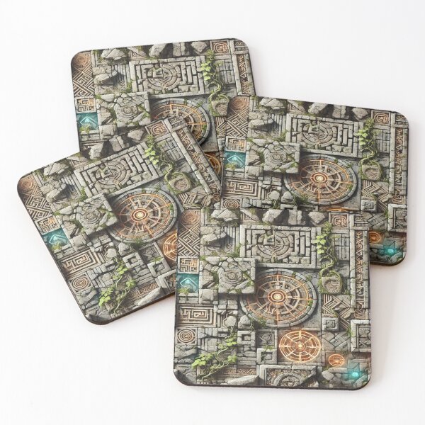 Item preview, Ancient Ruins Maze - Mystical Fragmented Pattern Design designed and sold by Imaginarium of Chaos falcon88 .
