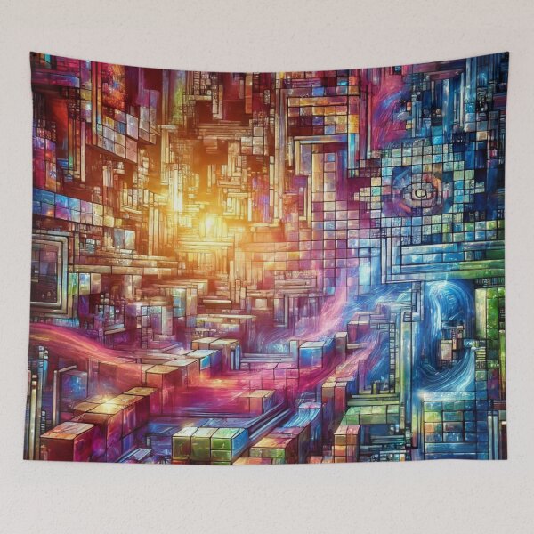 Item preview, Puzzle Maze Fragments - Vibrant Geometric Pattern Desig designed and sold by Imaginarium of Chaos falcon88 .