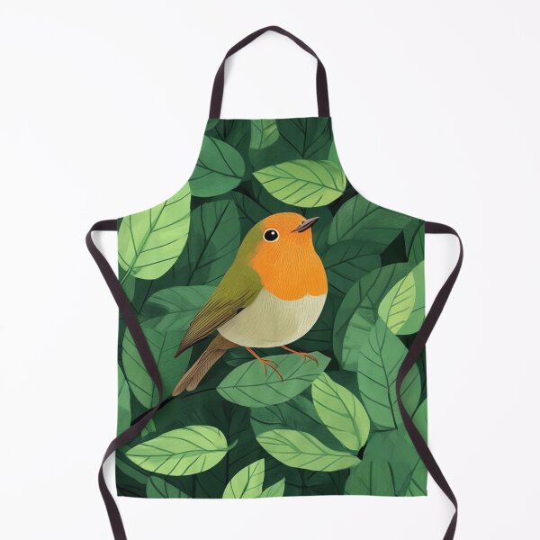 Item preview, Robin red breast in the middle of green leaves designed and sold by Atces.