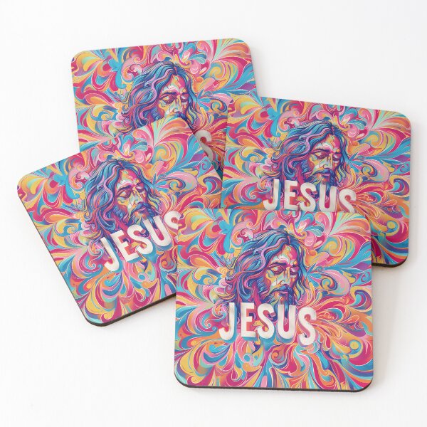 Item preview, Jesus  psychedelic swirling patterns  designed and sold by No1Equestrian.