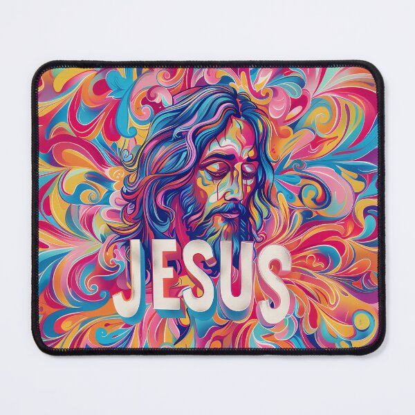Item preview, Jesus  psychedelic swirling patterns  designed and sold by No1Equestrian.