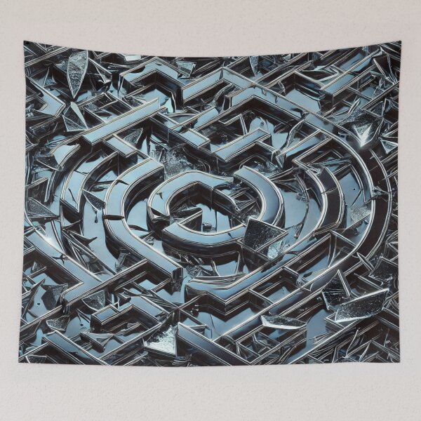 Item preview, Shattered Mirror Maze - Futuristic Fragmented Pattern Design designed and sold by Imaginarium of Chaos falcon88 .