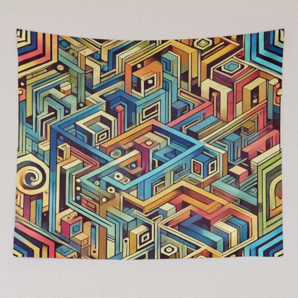 Item preview, Floating Labyrinth Fragments - Surreal Maze Pattern Design designed and sold by Imaginarium of Chaos falcon88 .