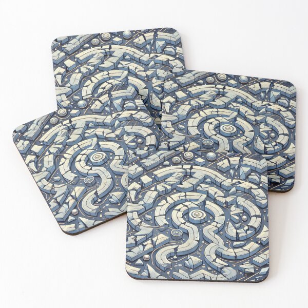 Item preview, Fragmented Stone Maze - Mystical Pathways Pattern Design designed and sold by Imaginarium of Chaos falcon88 .