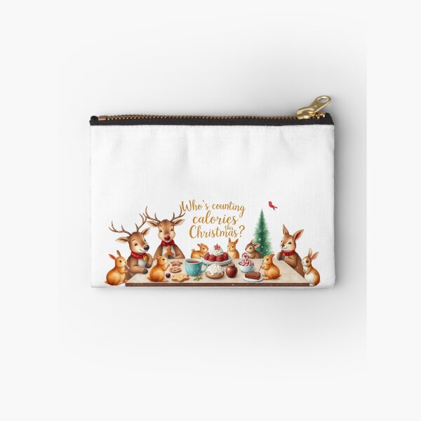 Item preview, Who's Counting Calories This Christmas? A Deer and Squirrel Party with Festive Desserts - Humor - Mug - Brown, Cyan, Blue, Red, Green designed and sold by MUGpro.