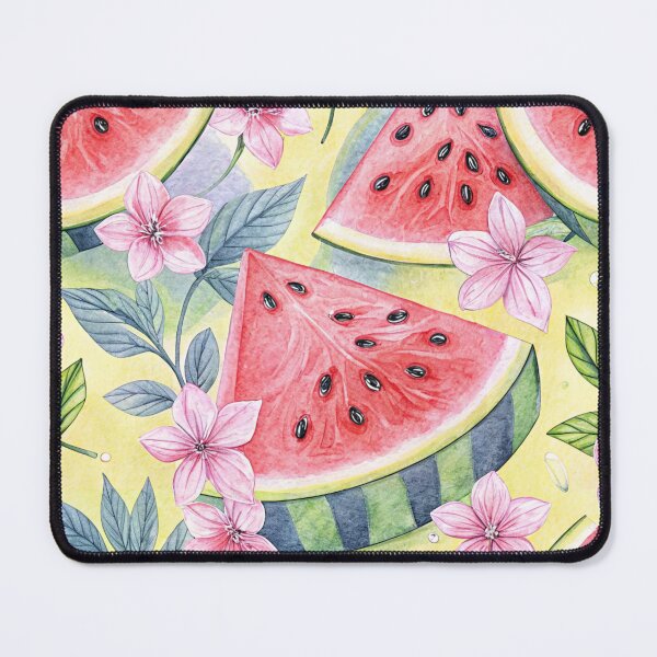 Item preview, Watermelon Slice on Yellow Background - Watercolor Style designed and sold by WinusYTS.