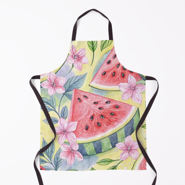 Item preview, Watermelon Slice on Yellow Background - Watercolor Style designed and sold by WinusYTS.