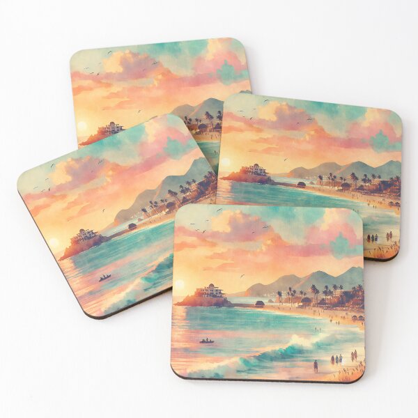 Item preview, Retro watercolor tropical escape designed and sold by dulceguavashop.