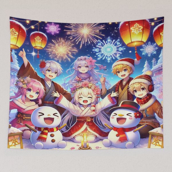 Item preview, Snowland Festival Anime - Magical Winter Celebration Pattern designed and sold by Imaginarium of Chaos falcon88 .