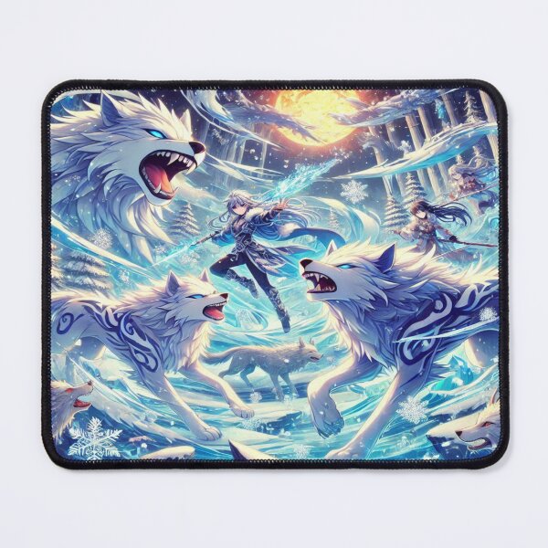 Item preview, Ice Wolves Anime - Dynamic Snowland Battle Pattern designed and sold by Imaginarium of Chaos falcon88 .
