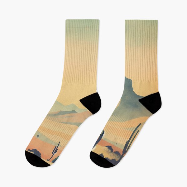 Item preview, retro watercolor desert lanscape designed and sold by dulceguavashop.