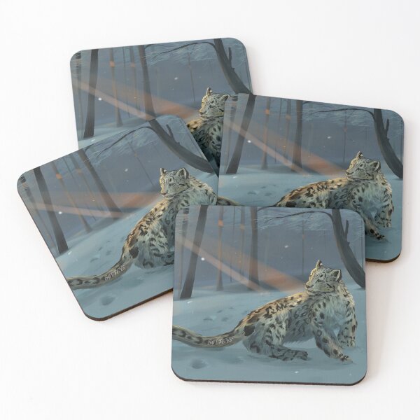 Item preview, snow leopard in a forest designed and sold by velvetswaan.