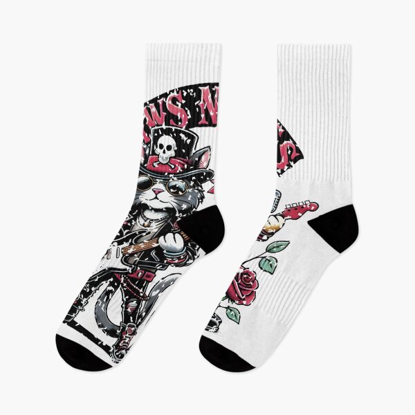 Item preview, Rock Star Cats Paws N' Roses Funny Music Design designed and sold by DrawHandArt.