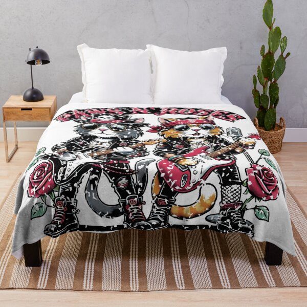 Item preview, Diseño musical divertido de Rock Star Cats Paws N' Roses designed and sold by DrawHandArt.