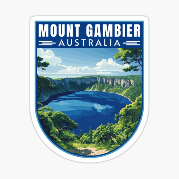 Item preview, Mount Gambier in South Australia Art Travel Emblem designed and sold by MaateoDesign.
