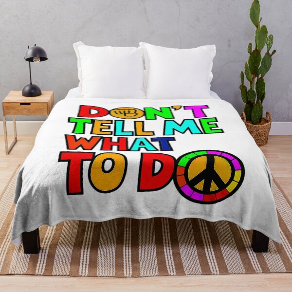 Item preview, Don't Tell Me What to Do Bold Retro Peace designed and sold by Amanda's Factory.