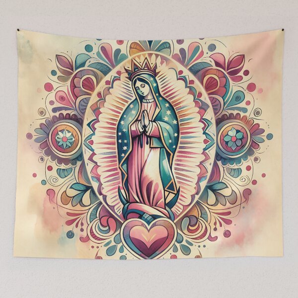 Item preview, Retro Virgen de Guadalupe in watercolor designed and sold by dulceguavashop.